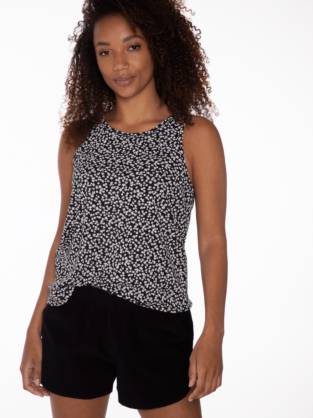Abercrombie & Fitch Black Daisy Print Tank Top
